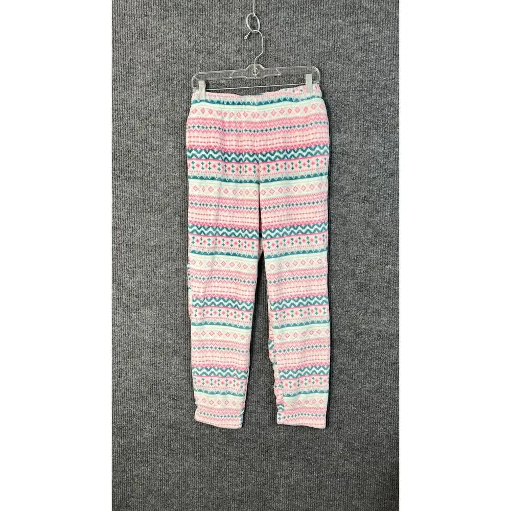 Muk Luks Lounge Set Womens Medium Fleece Pink Blue Jacket Pants Cozy 2 Piece